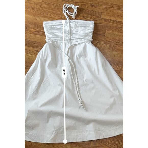 Veronica Beard white strapless halter midi TUCKER DRESS size 12 / large - Picture 7 of 13